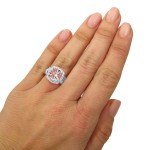 White Gold 2 4/5ct TGW Round-cut Morganite Diamond Engagement Ring - Handcrafted By Name My Rings™