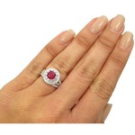 White Gold 2-carat TGW Ruby Double Halo Diamond Engagement Ring Set - Handcrafted By Name My Rings™