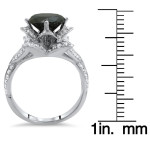 White Gold 3 1/10ct Round Black Diamond Lotus Ring - Handcrafted By Name My Rings™