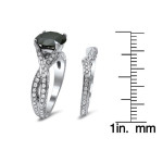 White Gold 3 1/2ct TDW Black Diamond Criss Cross Bridal Set - Handcrafted By Name My Rings™