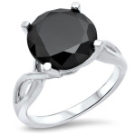White Gold 3 3/4ct TDW Black Diamond Ring - Handcrafted By Name My Rings™