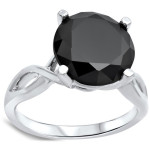 White Gold 3 3/4ct TDW Black Diamond Ring - Handcrafted By Name My Rings™