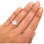White Gold 3-stone Moissanite and Diamond Engagement Ring - Handcrafted By Name My Rings™