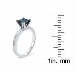 White Gold 3/4ct Blue Diamond Solitaire Engagement Ring - Handcrafted By Name My Rings™