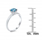 White Gold 3/4ct TDW Blue Round-cut Diamond Solitaire Engagement Ring - Handcrafted By Name My Rings™