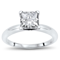 White Gold 3/4ct TDW Princess Cut Solitaire Diamond Engagement Ring - Handcrafted By Name My Rings™