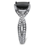 White Gold 3.90ct TDW Black Princess Cut Diamond Ring - Handcrafted By Name My Rings™