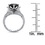 White Gold 3ct TDW Black Diamond Ring and Matching Band - Handcrafted By Name My Rings™