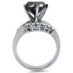 White Gold 4 1/2ct TDW Black Diamond Engagement Ring - Handcrafted By Name My Rings™