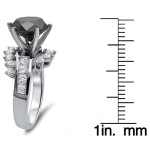 White Gold 4 1/2ct TDW Black Diamond Engagement Ring - Handcrafted By Name My Rings™