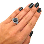 White Gold 4ct TDW Black Diamond Bridal Ring Set - Handcrafted By Name My Rings™