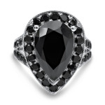 White Gold 5 1/2ct TDW Black Diamond Engagement Ring - Handcrafted By Name My Rings™