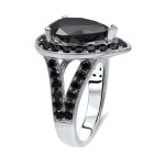 White Gold 5 1/2ct TDW Black Diamond Engagement Ring - Handcrafted By Name My Rings™