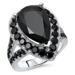 White Gold 5 1/2ct TDW Black Diamond Engagement Ring - Handcrafted By Name My Rings™
