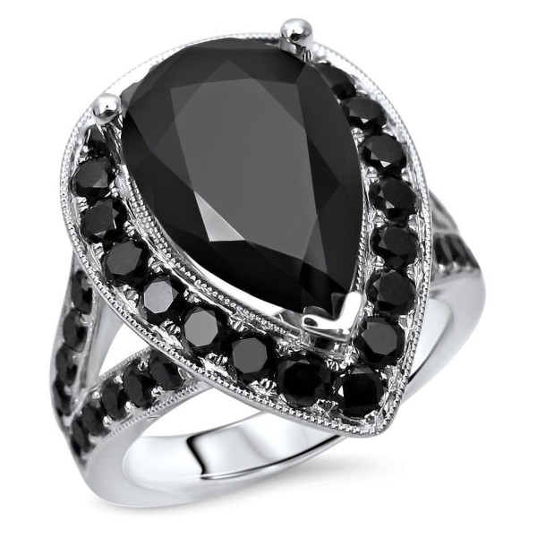White Gold 5 1/2ct TDW Black Diamond Engagement Ring - Handcrafted By Name My Rings™
