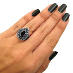 White Gold 5 1/2ct TDW Black Diamond Engagement Ring - Handcrafted By Name My Rings™