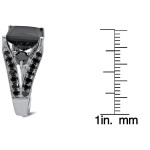 White Gold 6ct TDW Black Princess-cut Diamond Ring - Handcrafted By Name My Rings™