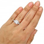 White Gold Cushion-cut Moissanite and 1/4ct TDW Diamond Engagement Ring - Handcrafted By Name My Rings™