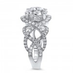 White Gold Moissanite Diamond 3 1/5-carat TGW Halo Engagement Ring - Handcrafted By Name My Rings™