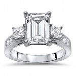 White Gold Moissanite and 1 3/5ct TDW White Diamond Bridal Set - Handcrafted By Name My Rings™