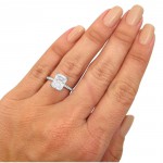 White Gold Radiant Moissanite and 1/3ct TDW Diamond Engagement Ring - Handcrafted By Name My Rings™