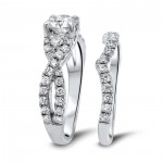 White Gold 1.25ct TDW Round Diamond 2-Piece Ring Set - Handcrafted By Name My Rings™