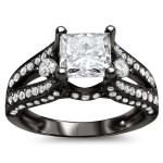 Black Gold 2 ct TDW Princess-cut Diamond Engagement Ring - Handcrafted By Name My Rings™