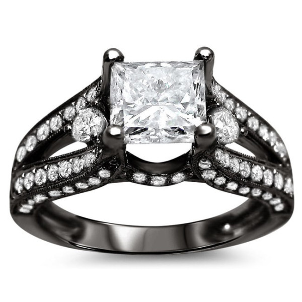 Black Gold 2 ct TDW Princess-cut Diamond Engagement Ring - Handcrafted By Name My Rings™