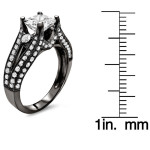 Black Gold 2 ct TDW Princess-cut Enhanced Diamond Engagement Ring - Handcrafted By Name My Rings™ Black Gold 2 ct TDW Princess-cut Enhanced Diamond Engagement Ring - Handcrafted By Name My Rings™