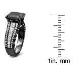 Black Gold 4 1/6ct TDW Black and White Emerald-cut Diamond Engagement Ring - Handcrafted By Name My Rings™