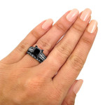 Black Gold 4ct TDW Black and White Diamond Bridal Set - Handcrafted By Name My Rings™