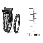 Black Gold 4ct TDW Black and White Diamond Bridal Set - Handcrafted By Name My Rings™