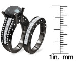 Black Gold 5 3/5ct TDW Black and White Diamond Bridal Set - Handcrafted By Name My Rings™