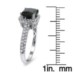 Gold 2 1/5ct TDW Black and White Diamond Halo Ring - Handcrafted By Name My Rings™