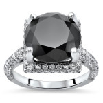 Gold 6 1/2 tdw Round Black Diamond Engagement Ring - Handcrafted By Name My Rings™
