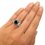 Gold 8ct TDW Black Round Diamond Engagement Ring - Handcrafted By Name My Rings™
