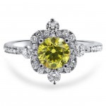 White Gold 1 1/10ct TDW Canary Yellow Diamond Ring - Handcrafted By Name My Rings™
