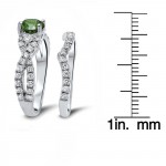 White Gold 1 1/2ct TDW Green and White Diamond Bridal Set - Handcrafted By Name My Rings™
