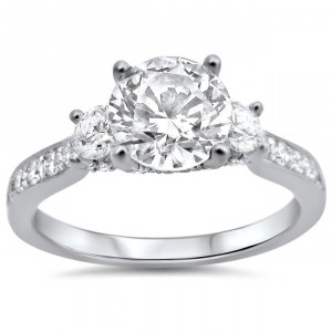 White Gold 1 1/3ct TDW Round Diamond Engagement Ring - Handcrafted By Name My Rings™