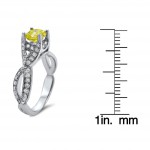 White Gold 1 1/4ct Canary Yellow Radiant-cut Diamond Engagement Ring - Handcrafted By Name My Rings™