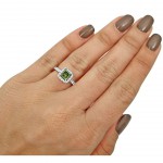 White Gold 1 3/5ct TDW Green Princess Cut Diamond Engagement Ring - Handcrafted By Name My Rings™