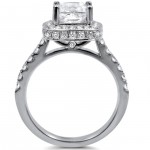 White Gold 1 3/5ct TDW Princess-cut Diamond Clarity-enhanced Bridal Set - Handcrafted By Name My Rings™