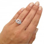 White Gold 1 3/5ct TGW Morganite and 1/2ct TDW Diamond Engagement Ring - Handcrafted By Name My Rings™