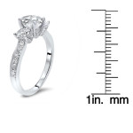 White Gold 1ct TGW Round Moissanite 3 Stone and 4/5ct TDW Diamond Engagement Ring - Handcrafted By Name My Rings™