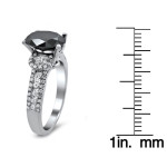 White Gold 2 3/4ct Oval Black and White Diamond Engagement Ring - Handcrafted By Name My Rings™
