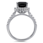 White Gold 2 3/4ct TDW Black and White Diamond Bridal Ring Set - Handcrafted By Name My Rings™