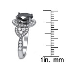 White Gold 2 7/8ct Oval-cut Black and White Diamond Halo Vintage Style Ring - Handcrafted By Name My Rings™