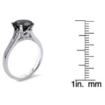 White Gold 2ct TDW Black Round Diamond Solitaire Engagement Ring - Handcrafted By Name My Rings™