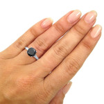 White Gold 2ct TDW Black Round Diamond Solitaire Engagement Ring - Handcrafted By Name My Rings™