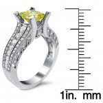 White Gold 2ct TDW Canary Yellow Diamond Ring - Handcrafted By Name My Rings™